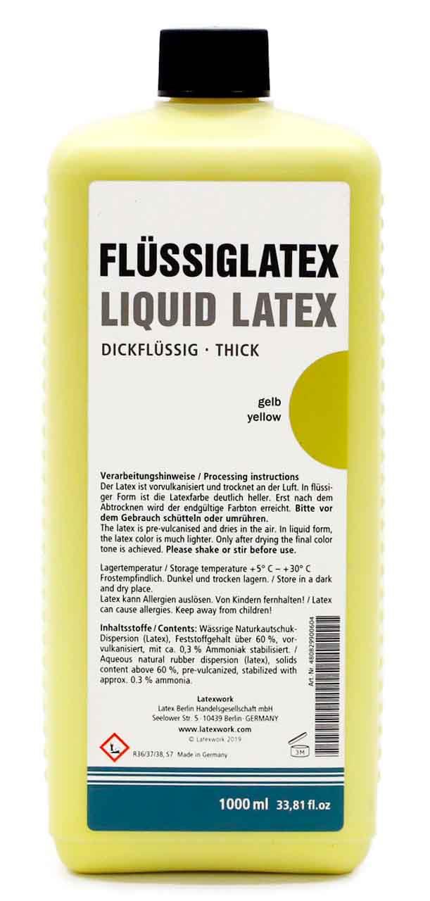 Flüssiglatex, dickflüssig, gelb