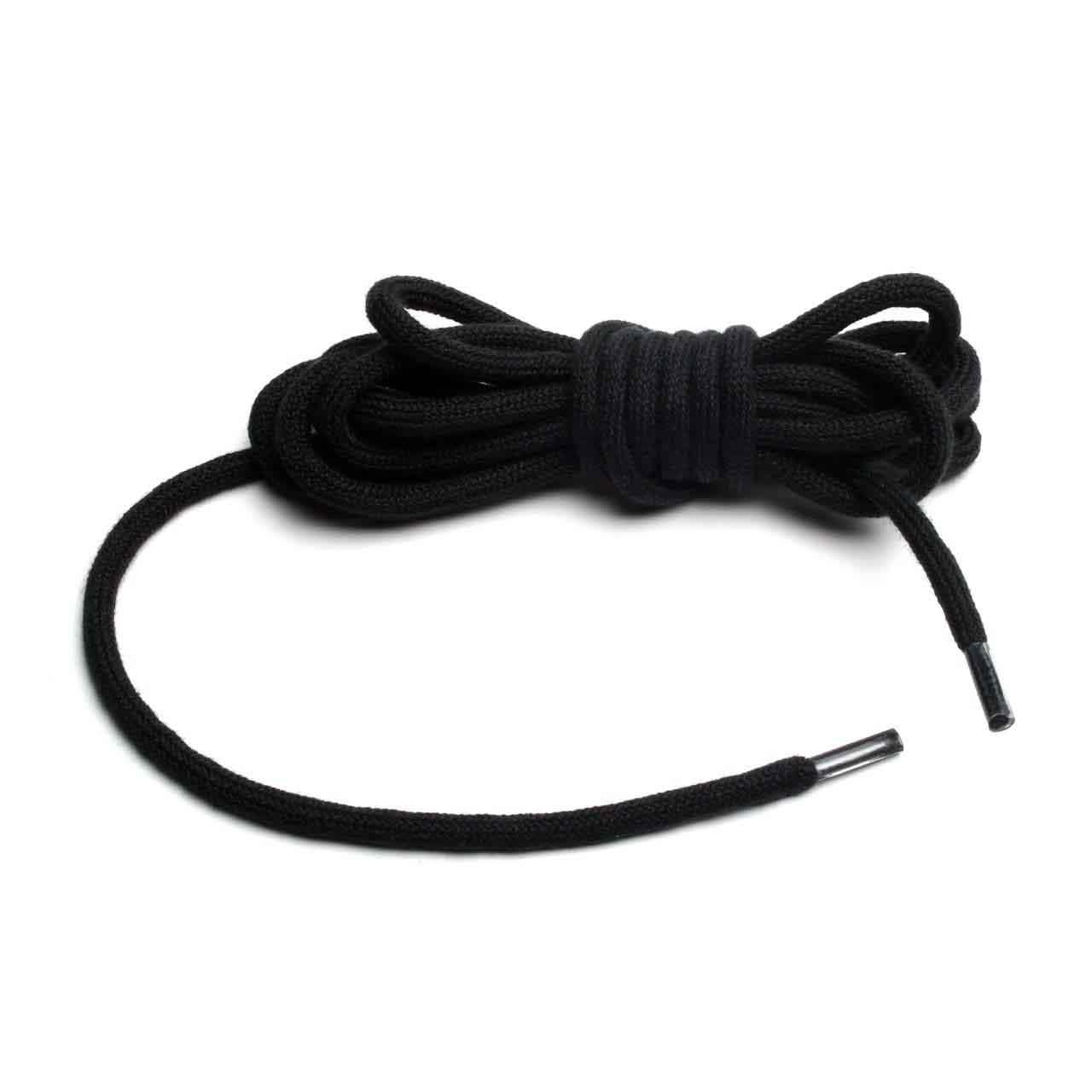 Kordelsenkel, rund, Schwarz, 120 cm, Paar